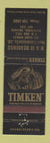 Matchbook Cover - Timken Roller Bearings B&M Brantford ON