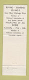 Matchbook Cover - Elliot Whittier Hardy Real Estate Insurance Winthrop MA