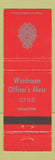 Matchbook Cover - Wardroom Officer's Mess CFRB Hamilton ON Canada Military