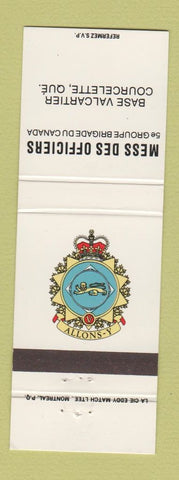 Matchbook Cover - Officers Mess Canada Military Courcelette QC