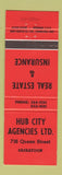 Matchbook Cover - Hub City Real Estate Insurance Saskatoon SK