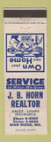 Matchbook Cover - JB Horn Real Estate High Ridge MO WEAR