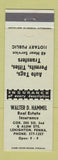 Matchbook Cover - Walter Hammel Real Estate Insurance Lehighton PA