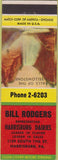 Matchbook Cover - Bill Rodgers Harrisburg Dairies PA