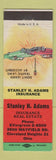 Matchbook Cover - Stanley Adams Insurance Real Estate Cleveland Heights OH