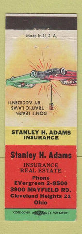 Matchbook Cover - Stanley Adams Insurance Real Estate Cleveland Heights OH