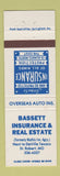 Matchbook Cover - Bassett Insurance Real Estate St Robert MO