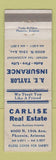 Matchbook Cover - AE Taylor Insurance Carlise Real Estate Phoenix AZ WEAR