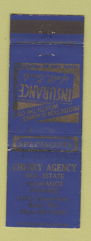 Matchbook Cover - Chesky Real Estate Insurance Beloit WI WEAR