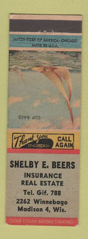 Matchbook Cover - Shelby Beers Real Estate Insurance Madison WI