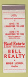 Matchbook Cover - Bell Real Estate Rose Leino Englewood Colorado WEAR