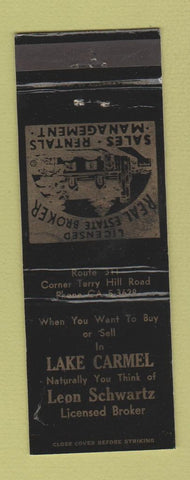 Matchbook Cover - Lake Carmel Real Estate Leon Schwartz