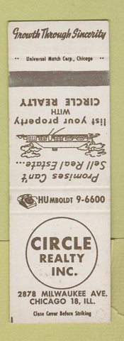 Matchbook Cover - Circle Real Estate Chicago IL SAMPLE
