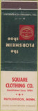 Matchbook Cover - Square Clothing Shoes Co Hutchinson MN