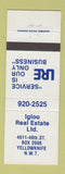 Matchbook Cover - Igloo Real Estate Yellowknife NWT