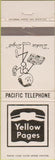 Matchbook Cover - Pacific Telephone Yellow Pages
