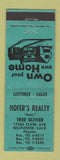 Matchbook Cover - Hofer's Real Estate Bellflower CA WORN