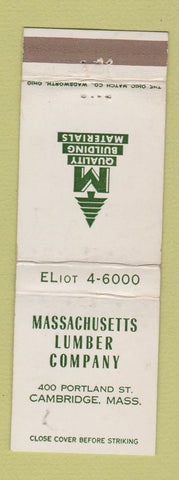 Matchbook Cover - Massachusetts Lumber Company Cambridge MA WEAR