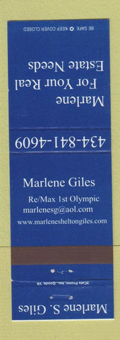 Matchbook Cover - Marlene Giles ReMax Real Estate