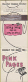 Matchbook Cover - Pink Pages  Telephone Directory