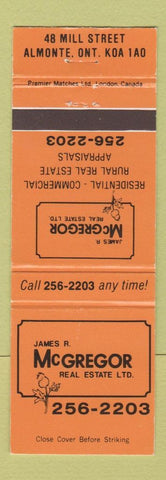 Matchbook Cover - James McGregor Real Estate Almonte ON