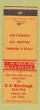 Matchbook Cover - OB McCullough Real Estate Dublin IN WEAR