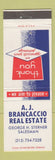 Matchbook Cover - AJ Brancaccio Real Estate