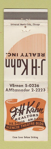 Matchbook Cover - JH Kahn Real Estate Glencoe IL?