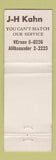 Matchbook Cover - JH Kahn Real Estate Glencoe IL?