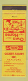 Matchbook Cover - Gilbert Tagert Real Estate Pottstown PA