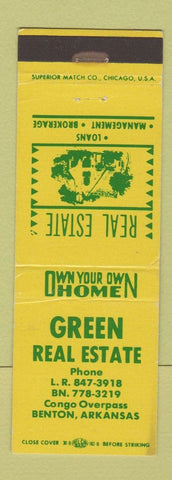 Matchbook Cover - Green Real Estate Benton AR