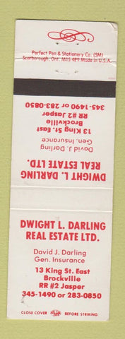 Matchbook Cover - Dwight Darling Real Estate Brockville ON