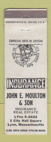 Matchbook Cover - John Moulton Real Estate Lynn MA