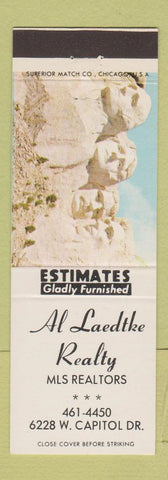 Matchbook Cover - Al Laedtke Real Estate