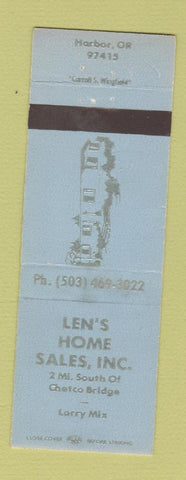 Matchbook Cover - Len's Home Sales Harbor OR