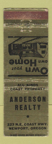 Matchbook Cover - Anderson Real Estate Newport OR WEAR