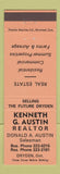 Matchbook Cover - Kenneth Austin Real Estate Dryden ON ORANGE