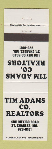 Matchbook Cover - Tim Adams Real Estate St Charles MO