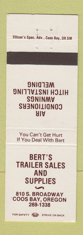 Matchbook Cover - Bert's Trailer Sales Supply Coos Bay OR