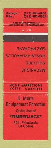 Matchbook Cover - D Morin Forester Equipment St Come QC WEAR
