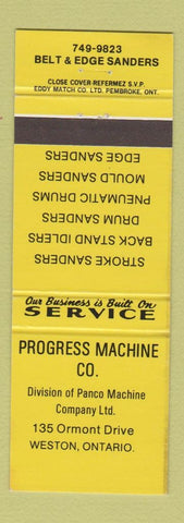 Matchbook Cover - Progress Machine Weston ON Panco