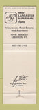 Matchbook Cover - May Lancaster & Parman Real Estate Insurance Lebanon KY