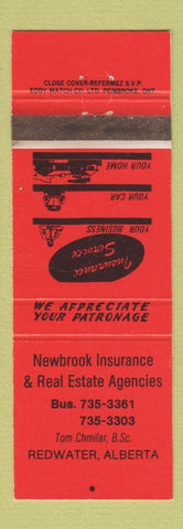 Matchbook Cover - Newbrook Insurance Real Estate Redwater AB