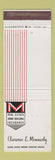 Matchbook Cover - Clarence Minnerly Real Estate Insurance Santa Clara CA