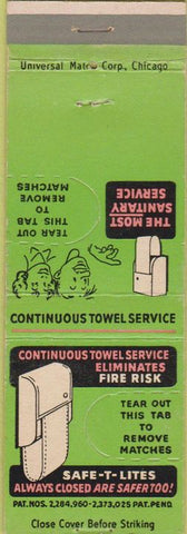 Matchbook Cover - Continuous Bathroom Towel Service tab