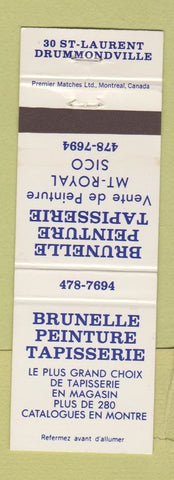 Matchbook Cover - Brunelle Peinture Tapisserie Drummondville QC WEAR