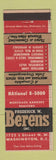 Matchbook Cover - Frederick Berens Real Estate Washington DC Insurance Policy