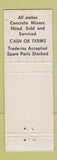 Matchbook Cover - Northern Sales Hire Service North Coburg Australia WEAR