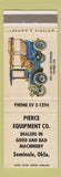 Matchbook Cover - Pierce Equipment Machinery Seminole OK