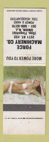 Matchbook Cover - Force Machinery Union NJ tools pinup